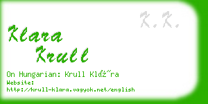 klara krull business card